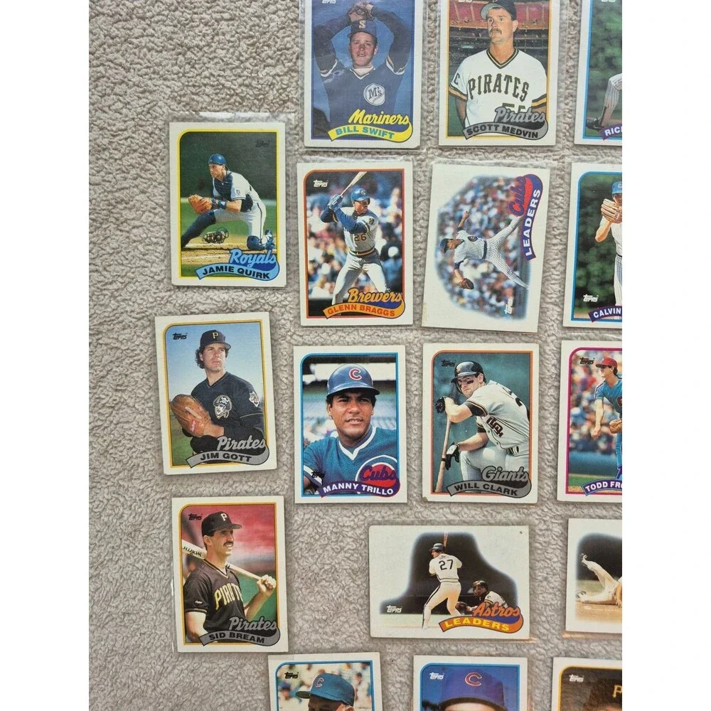 1989 Topps Baseball Card Lot 28 Cards Craig Biggio Will Clark Cubs Pirates MLB